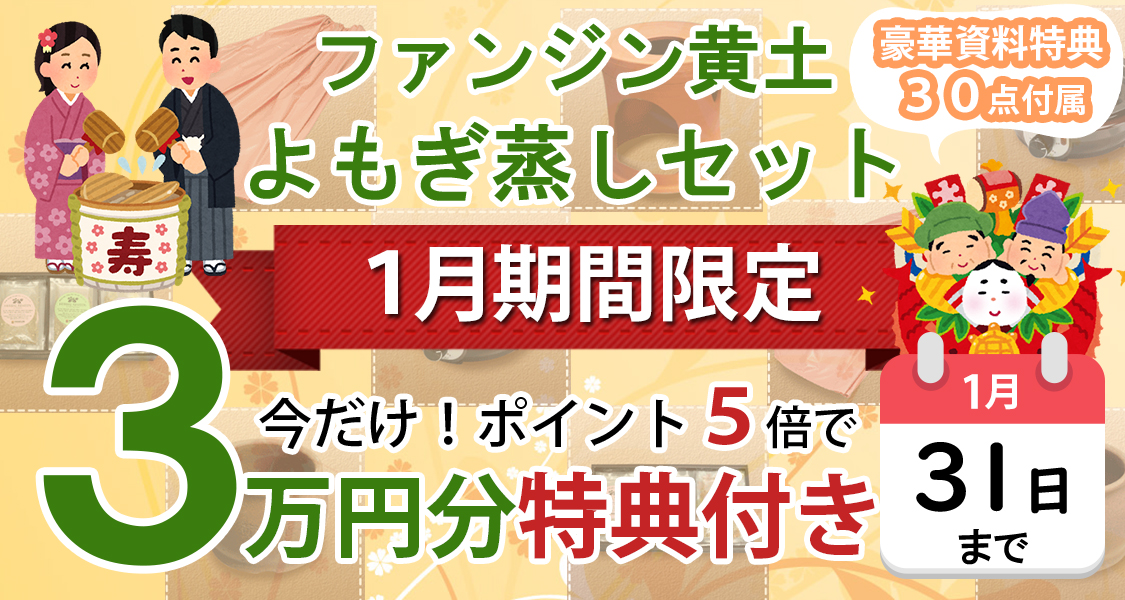 ファンジン黄土よもぎ蒸しセットの販売(自宅用・業務用)